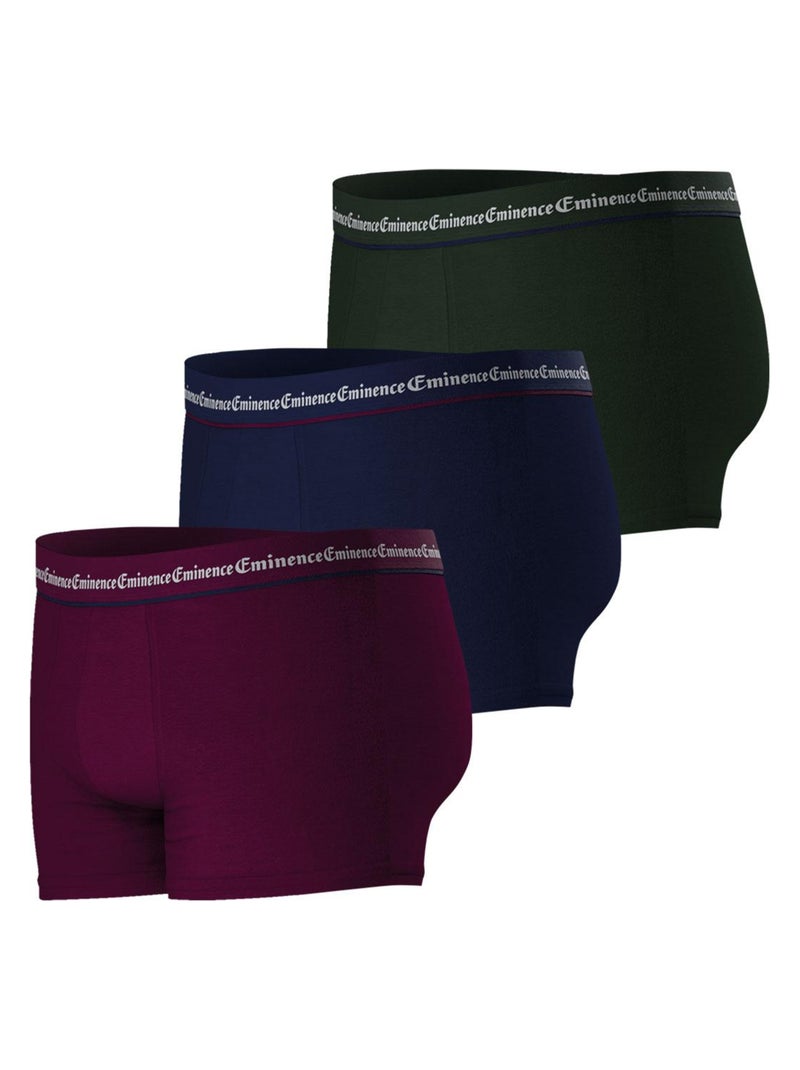 Lot de 3 boxers homme Business Eminence Bleu Bordeaux - Kiabi