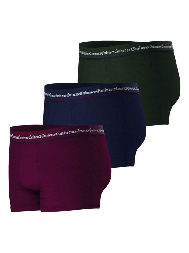 Lot de 3 boxers homme Business Eminence Bleu Bordeaux - Kiabi