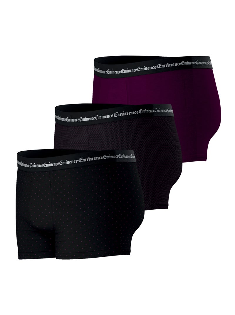 Lot de 3 boxers homme Business Print Eminence Violet - Kiabi