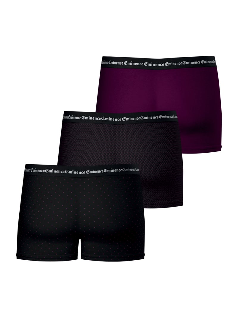Lot de 3 boxers homme Business Print Eminence Violet - Kiabi