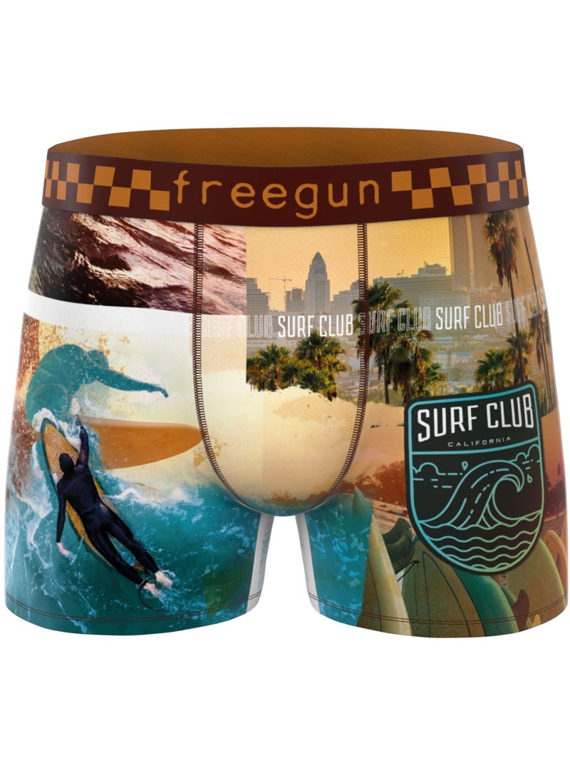 Lot de 3 boxers homme California Vibes Freegun Bleu - Kiabi