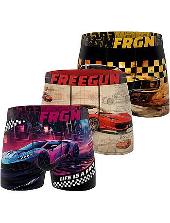Lot de 3 boxers homme cars racing freegun