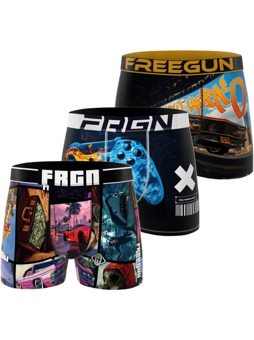 Lot de 3 boxers homme collection gaming freegun - Kiabi