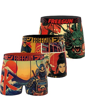 Lot de 3 boxers homme collection mangaka freegun