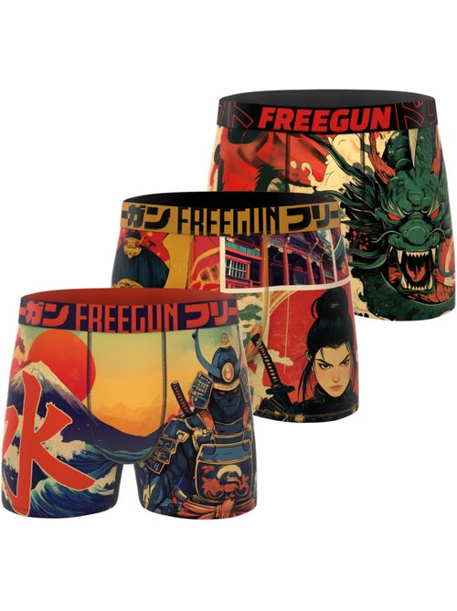 Lot de 3 boxers homme collection mangaka freegun - Kiabi
