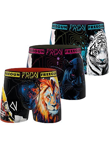 Lot de 3 boxers homme collection pop art animals freegun
