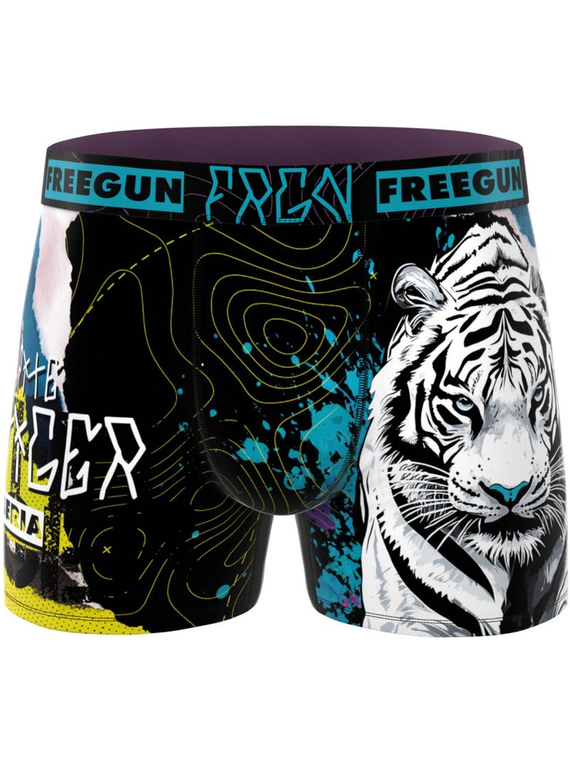Lot de 3 boxers homme collection pop art animals freegun Orange - Kiabi