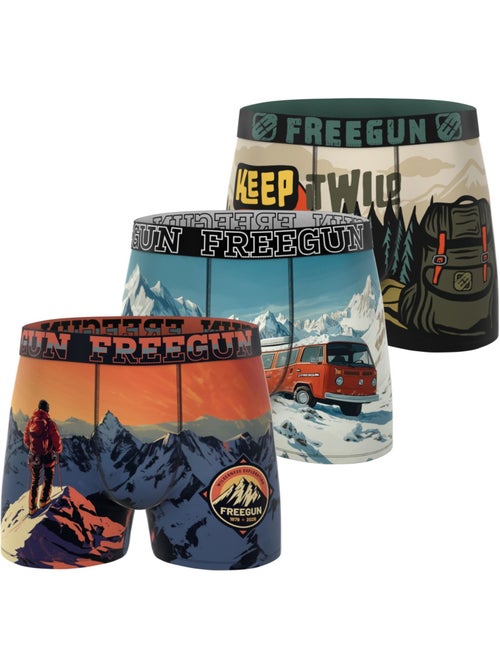 Lot de 3 boxers homme collection vintage winter freegun - Kiabi