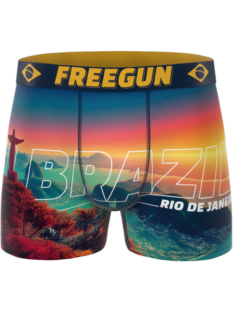 Lot de 3 boxers homme collection world painting freegun Rose - Kiabi