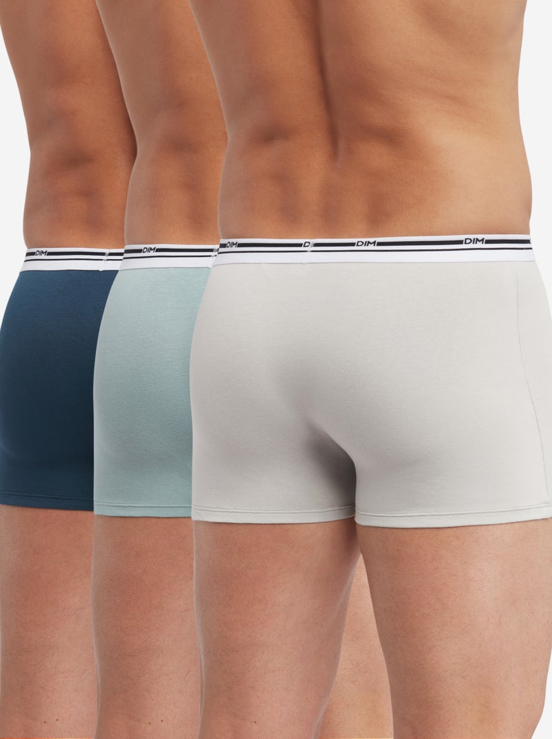 Lot de 3 boxers homme coton stretch Classic Colors Bleu - Kiabi