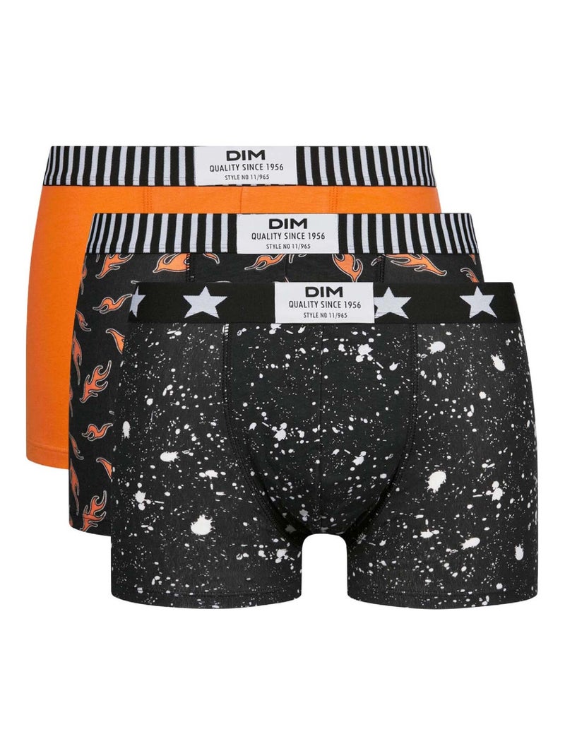 Lot de 3 boxers homme coton stretch Vibes Noir - Kiabi