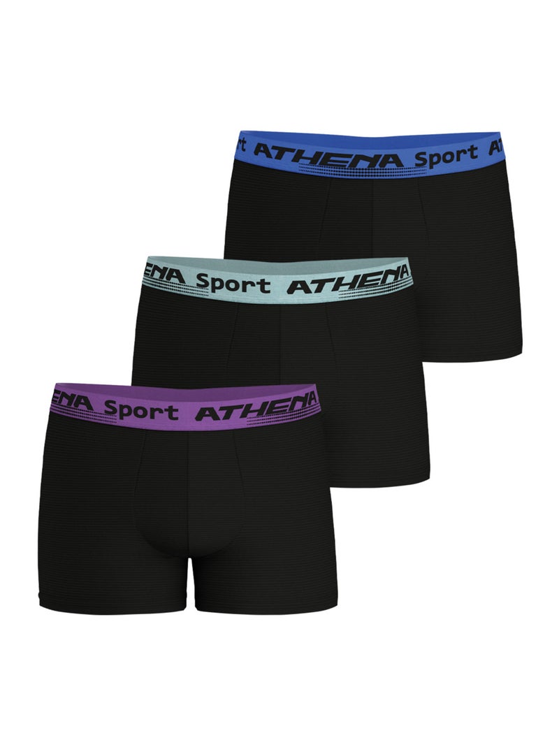 Lot de 3 boxers homme Daily Sport Air Athena Noir - Kiabi