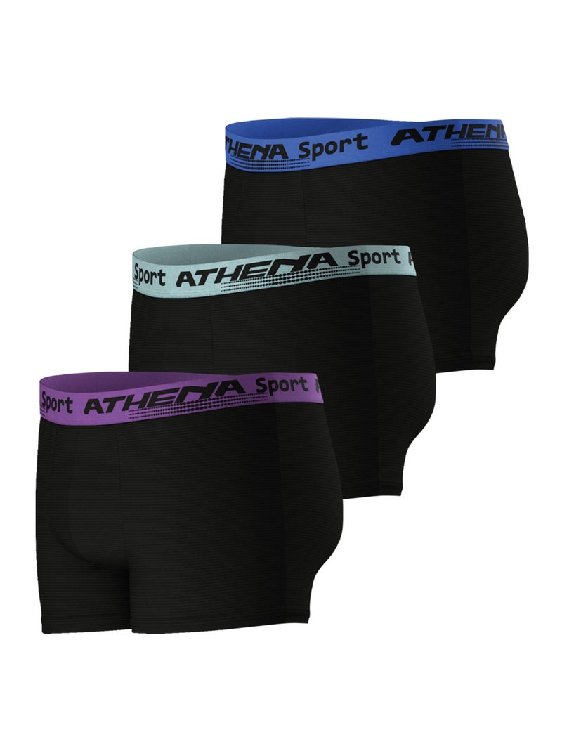 Lot de 3 boxers homme Daily Sport Air Athena Noir - Kiabi