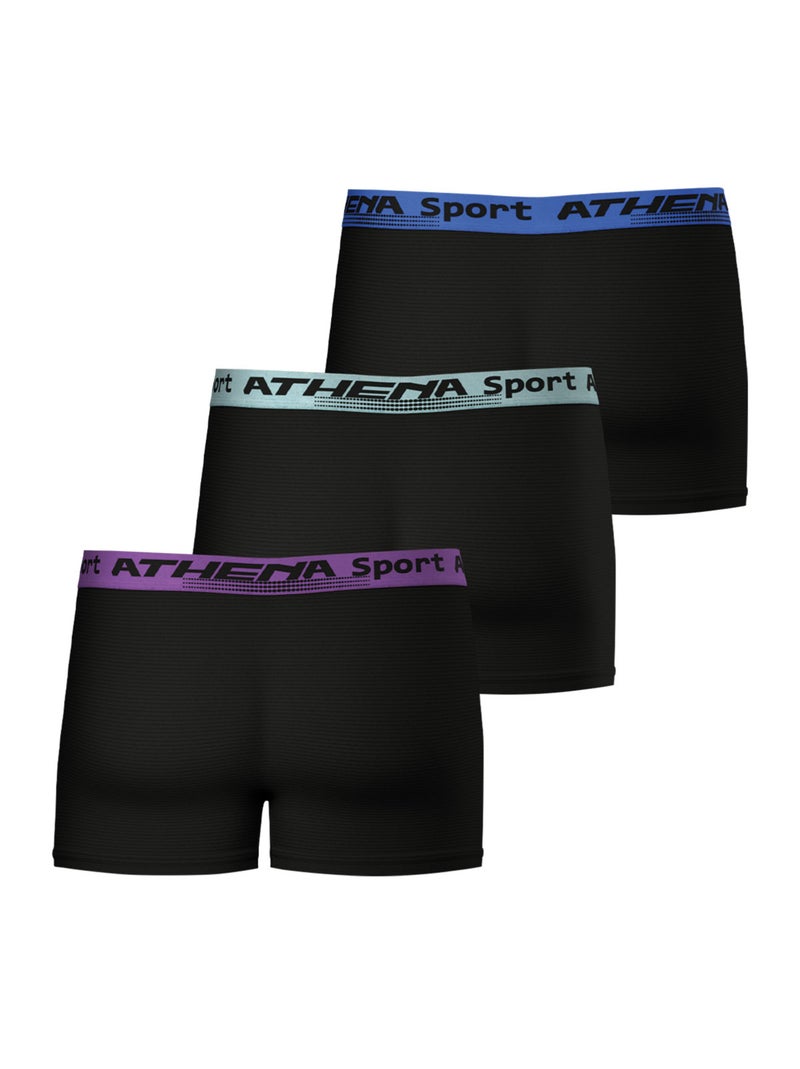 Lot de 3 boxers homme Daily Sport Air Athena Noir - Kiabi