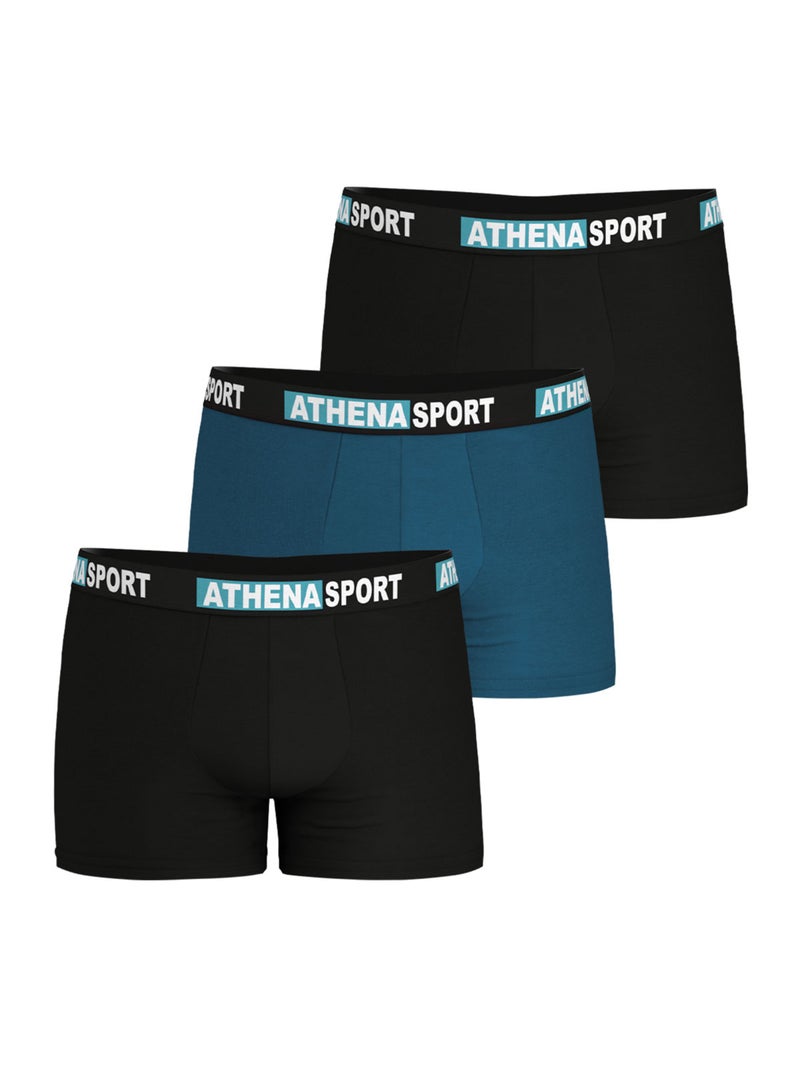 Lot de 3 boxers homme Daily Sport Coton Athena Bleu - Kiabi