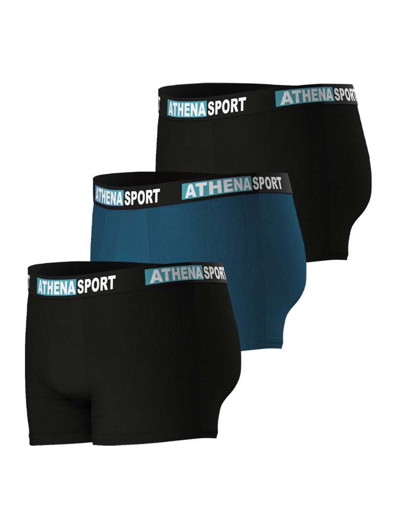 Lot de 3 boxers homme Daily Sport Coton Athena Bleu - Kiabi
