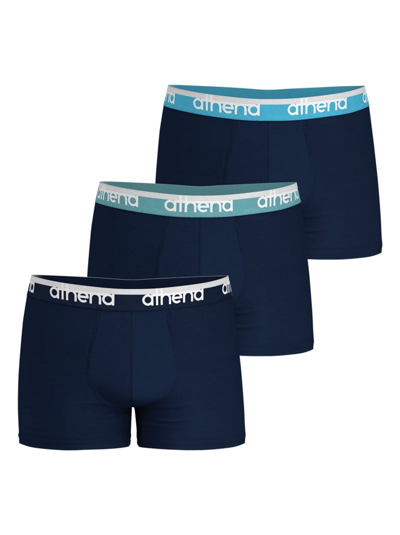 Lot de 3 boxers homme Easy Bio Athena Bleu - Kiabi
