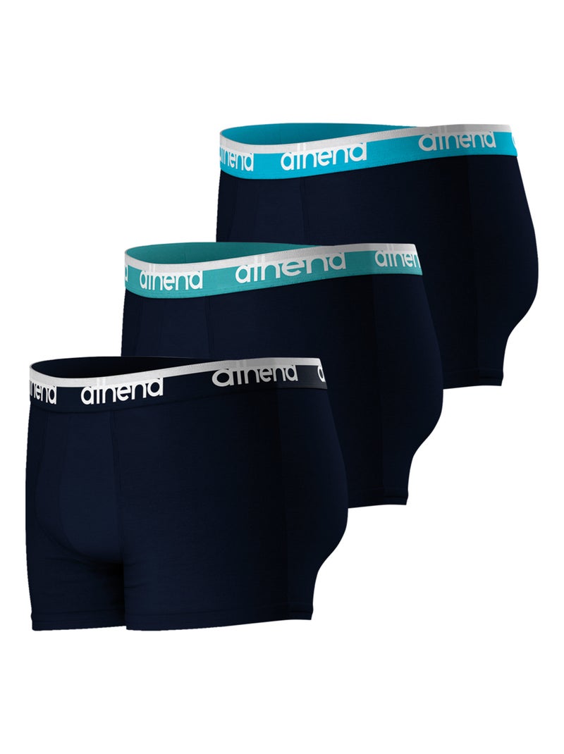 Lot de 3 boxers homme Easy Bio Athena Bleu - Kiabi