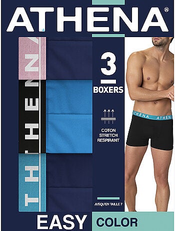 Lot de 3 boxers homme easy color athena