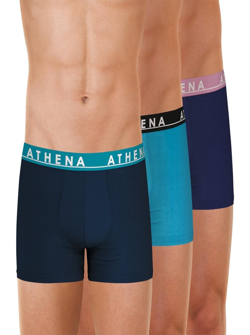 Lot de 3 boxers homme Easy Color Athena Bleu marine - Kiabi