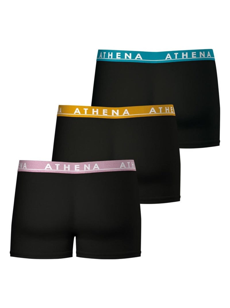 Lot de 3 boxers homme Easy Color Athena Noir - Kiabi