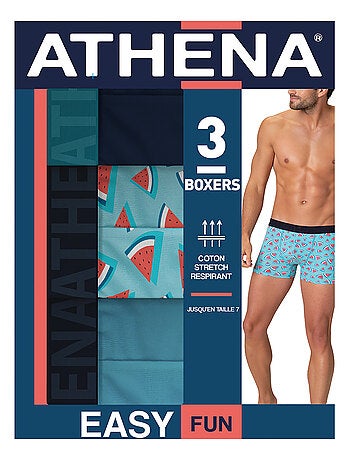 Lot de 3 boxers homme Easy Fun Athena