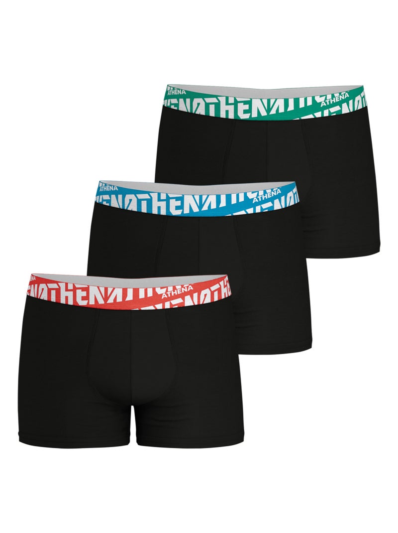 Lot de 3 boxers homme Easy Sport Athena Noir - Kiabi