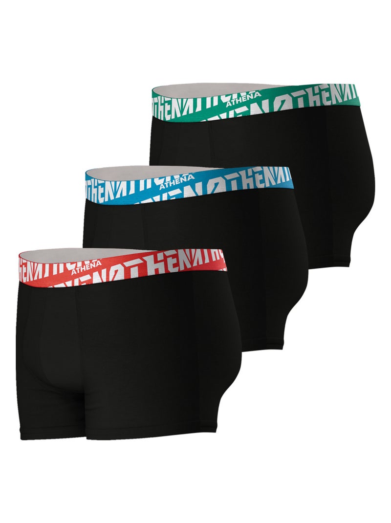 Lot de 3 boxers homme Easy Sport Athena Noir - Kiabi