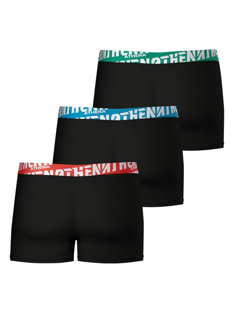 Lot de 3 boxers homme Easy Sport Athena Noir - Kiabi
