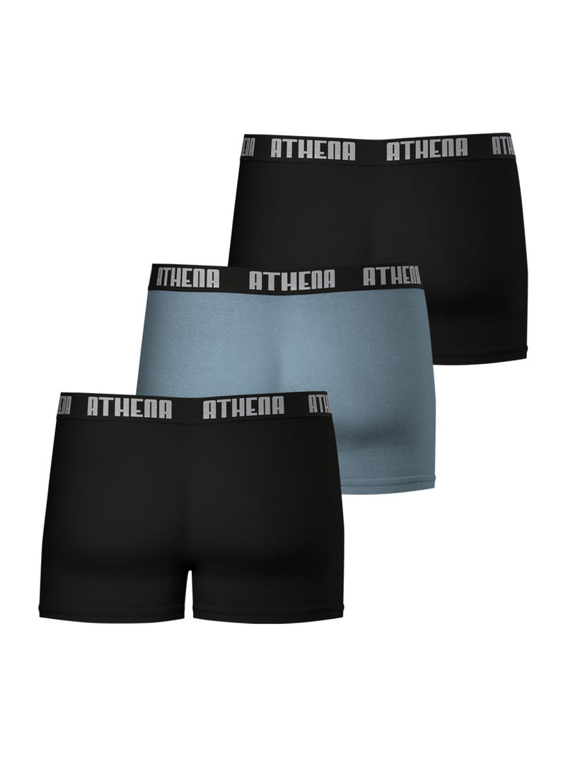 Lot de 3 boxers homme Ecopack Athena Noir Gris Noir - Kiabi