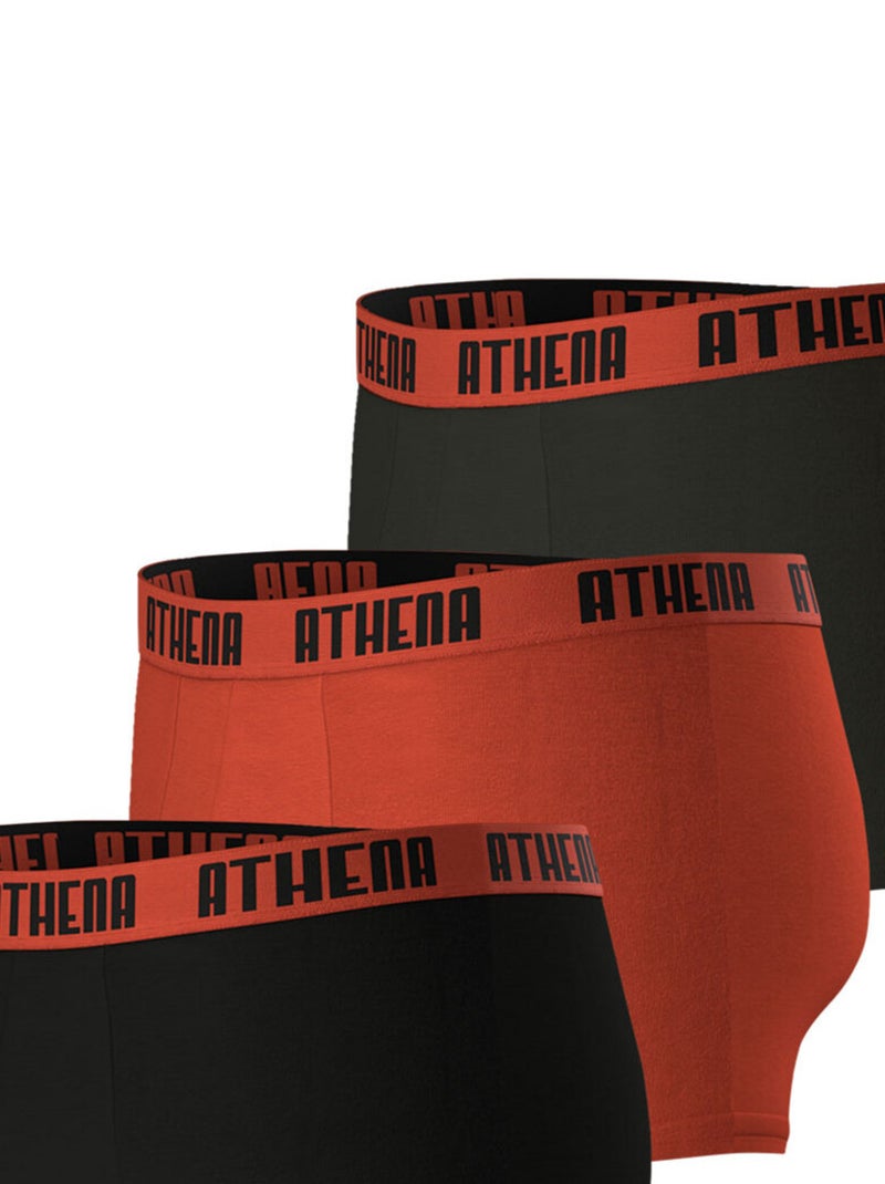 Lot de 3 boxers homme Ecopack Athena Rouge - Kiabi