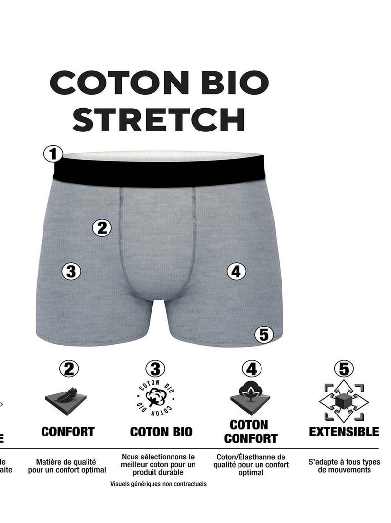 Bipack boxer in cotone elasticizzato, blu
