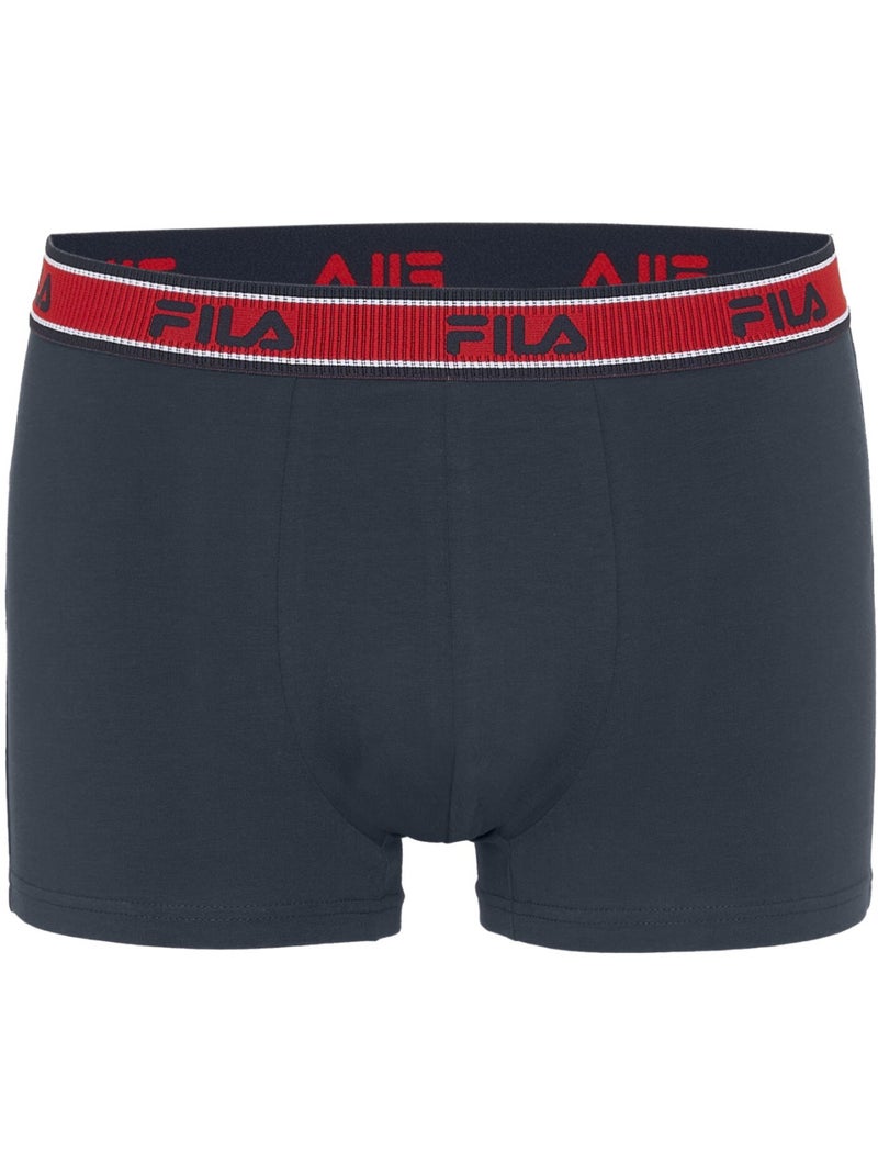 Lot de 3 boxers homme en coton ceinture bicolore FU5333 Fila Bleu - Kiabi