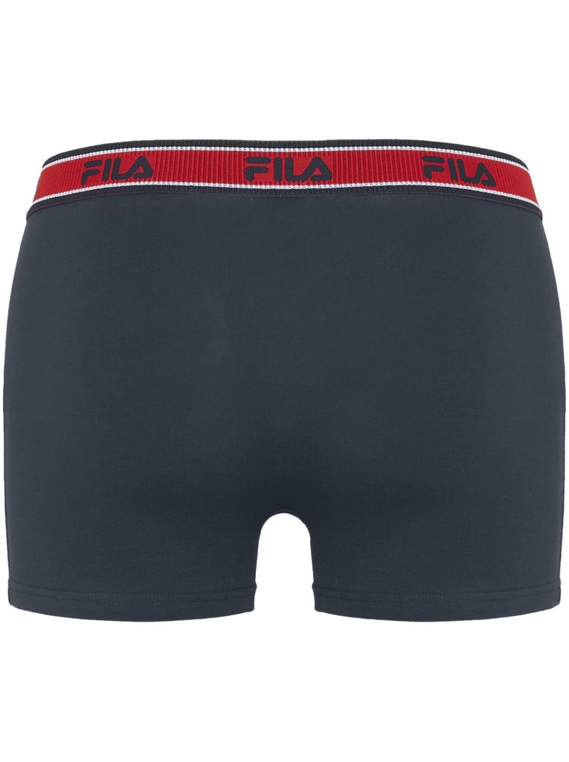 Lot de 3 boxers homme en coton ceinture bicolore FU5333 Fila Bleu - Kiabi