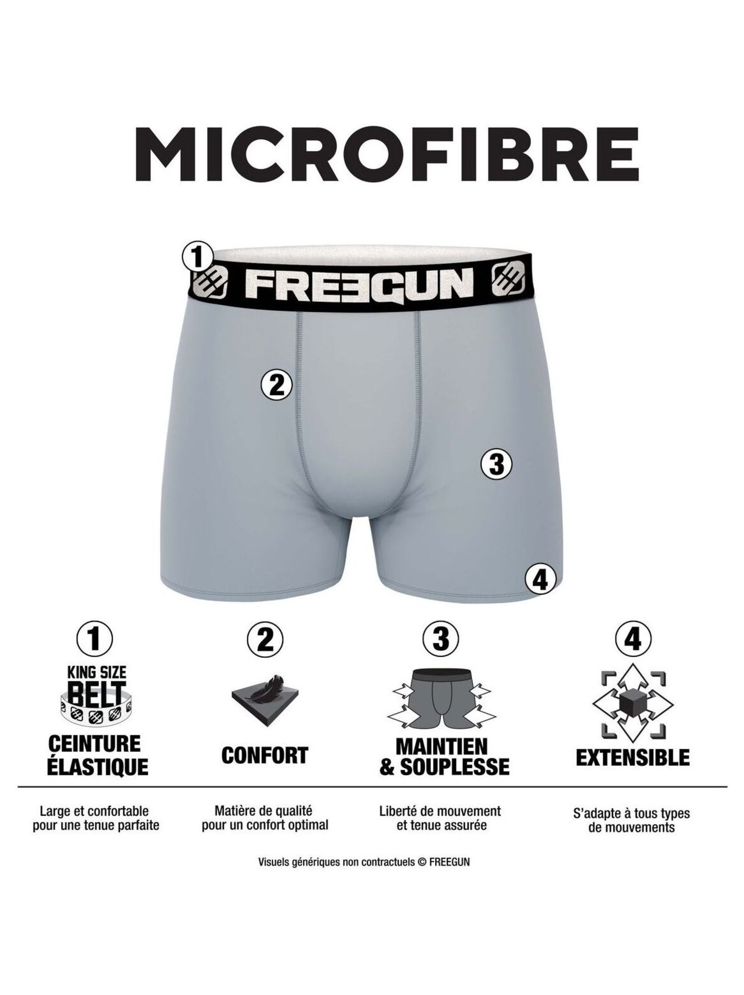 FREEGUN Boxer Homme Microfibre Gaston Lagaffe (S, BD