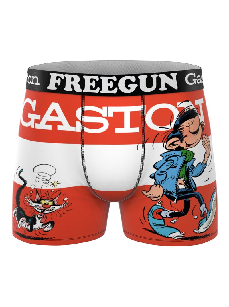Lot de 3 boxers homme Gaston Lagaffe Freegun Bleu Blanc - Kiabi