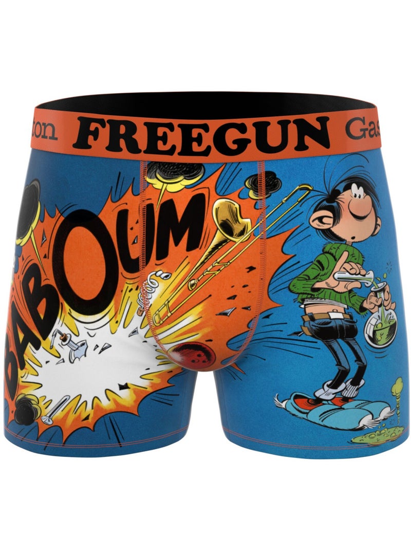 Lot de 3 boxers homme Gaston Lagaffe Freegun Orange - Kiabi
