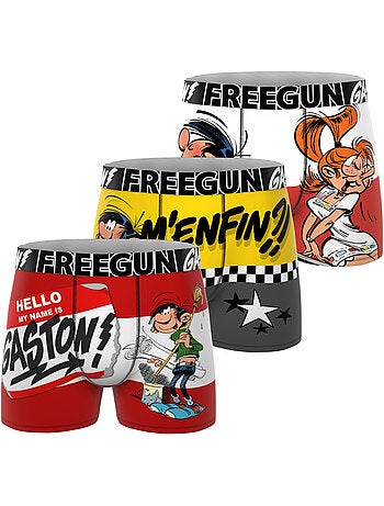 Lot de 3 boxers homme gaston lagaffe freegun