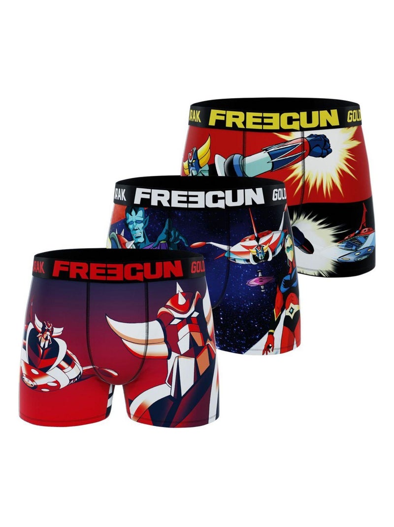 Lot de 3 Boxers homme Goldorak Space, Fly, Ovni Freegun Rouge - Kiabi