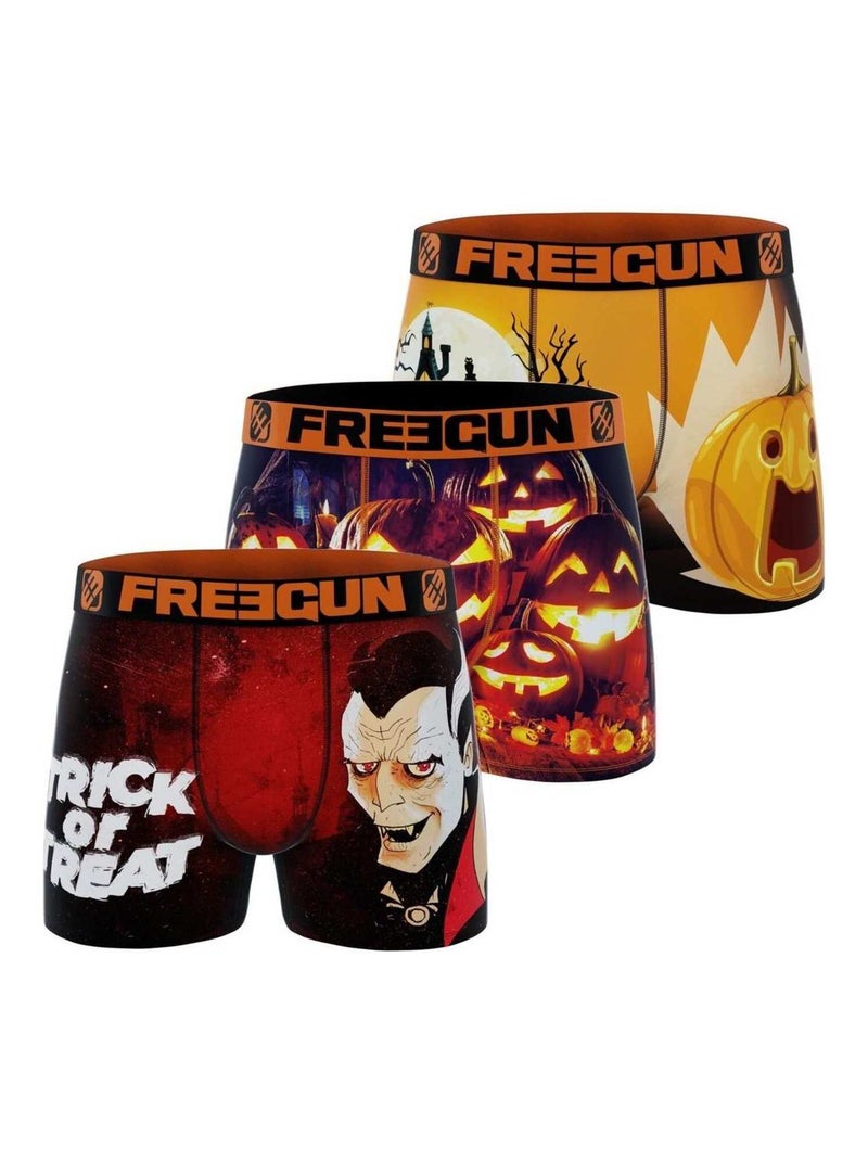 Lot de 3 Boxers homme Halloween Freegun Noir - Kiabi