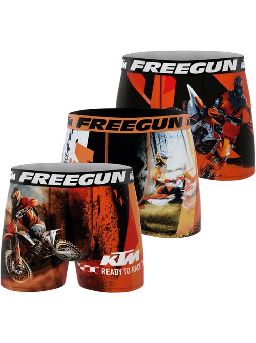 Lot de 3 boxers homme ktm freegun - Kiabi