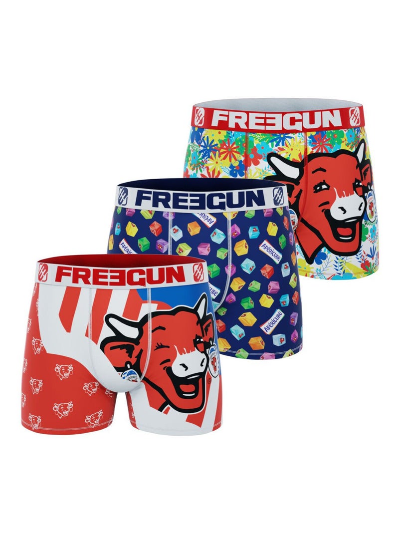 Lot de 3 boxers homme La Vache Qui Rit Freegun Rouge - Kiabi