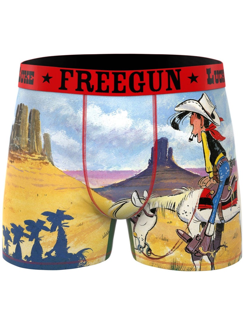 Lot de 3 boxers homme Lucky Luke Freegun Jaune - Kiabi