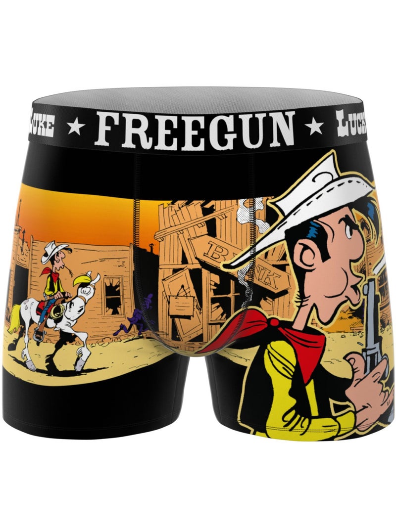 Lot de 3 boxers homme Lucky Luke Freegun Jaune - Kiabi