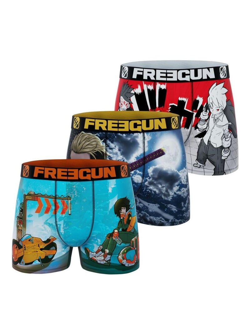 Lot de 3 boxers homme Manga Style Hero Freegun Bleu - Kiabi