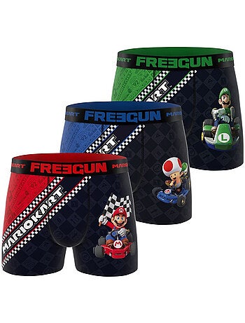 Lot de 3 boxers homme Mario Kart Freegun
