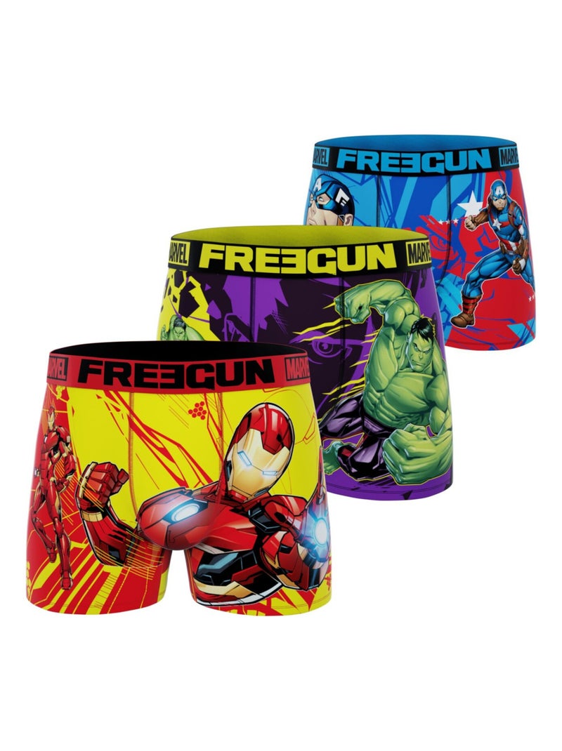 Lot de 3 boxers homme Marvels Freegun Bleu - Kiabi