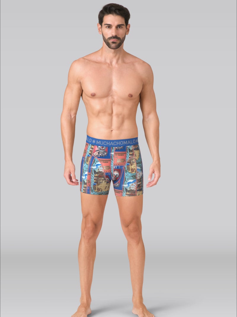 Lot de 3 boxers homme Muchachomalo Bleu Noir Bleu - Kiabi