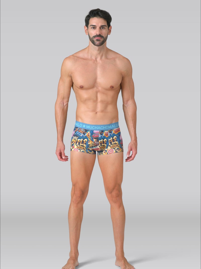 Lot de 3 boxers homme Muchachomalo Bleu Noir Bleu - Kiabi