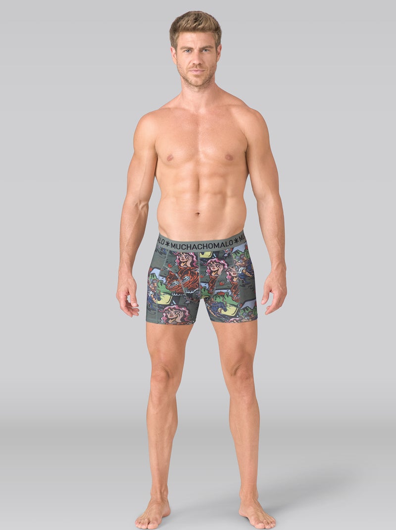 Lot de 3 boxers homme Muchachomalo Bleu Noir Bleu - Kiabi